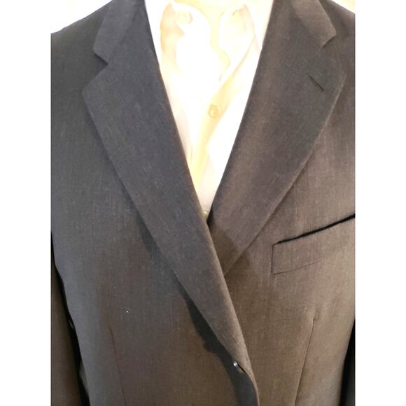 mens sport coat 44L suit jacket 44 long blazer gray Italian 3 buttons - Picture 3 of 6
